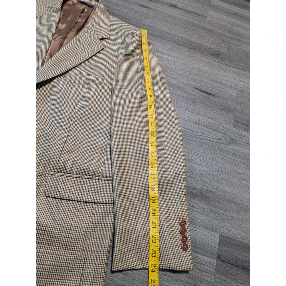 Brooks Brothers‎ Men's Brown 100% Wool Houndstooth Sport Coat Made in Italy 43R